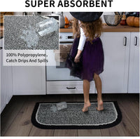 PADOOR Washable Kitchen Mats Set Black - 7DAY'S
