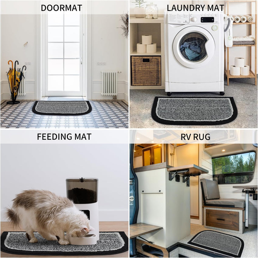 PADOOR Washable Kitchen Mats Set Black - 7DAY'S