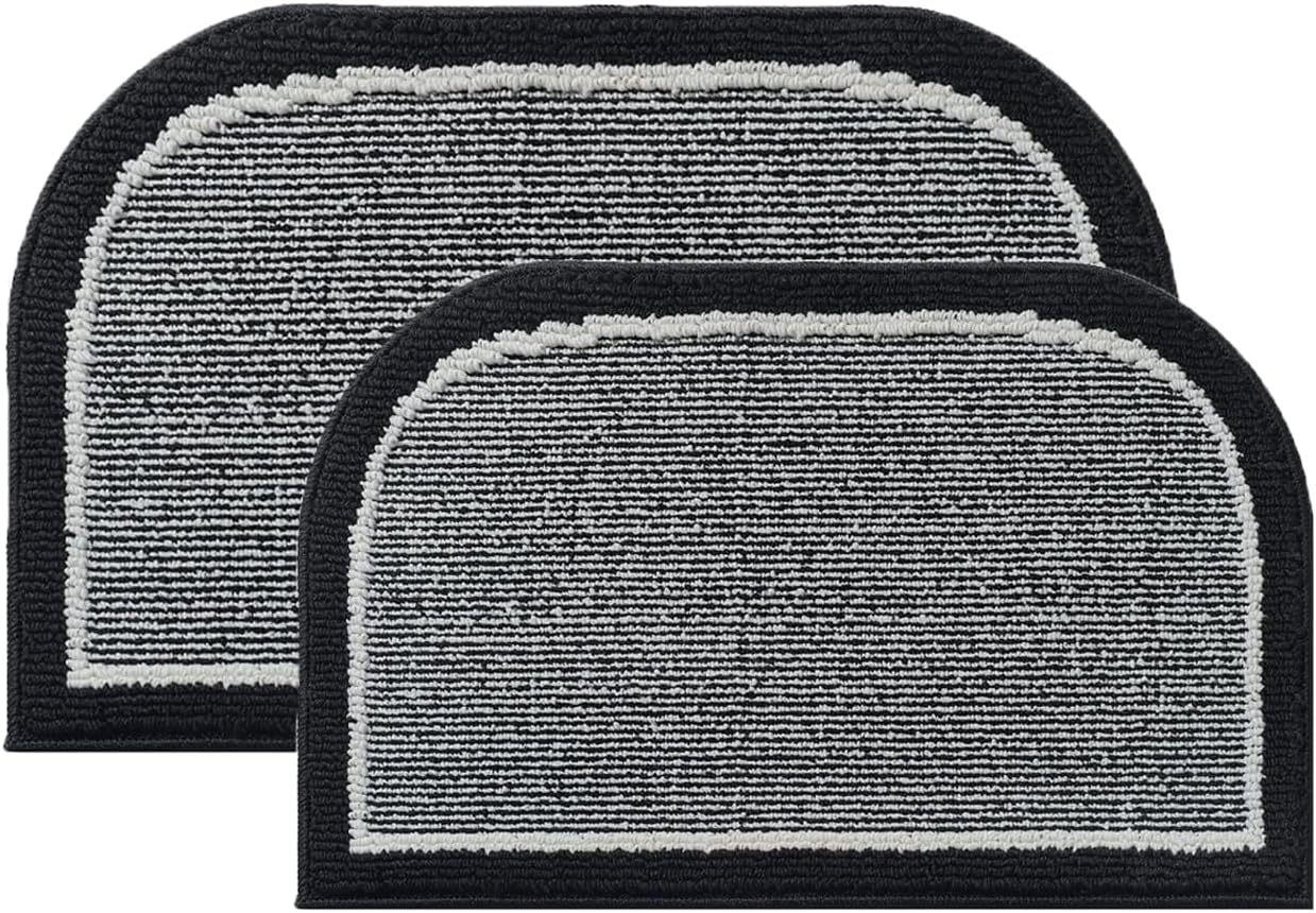 PADOOR Washable Kitchen Mats Set Black - 7DAY'S
