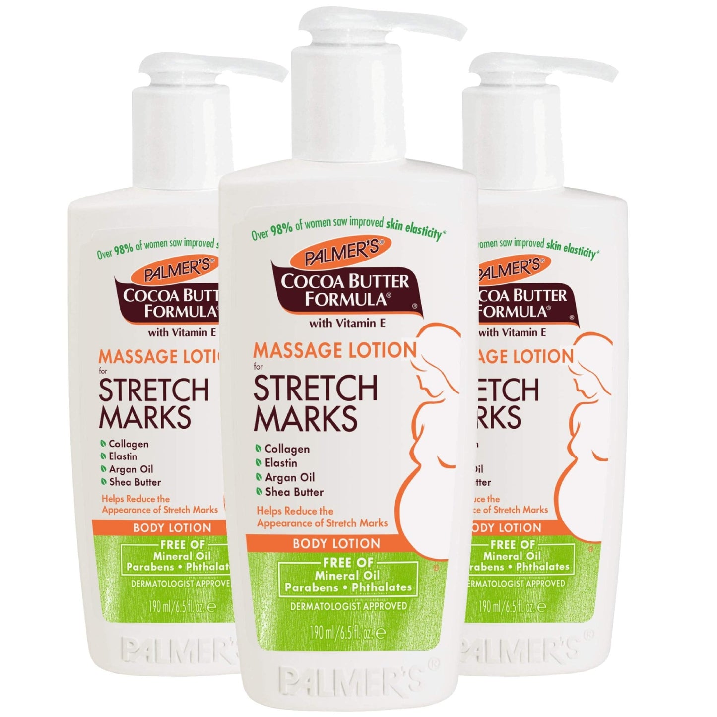 Palmer's Cocoa Butter Formula Massage Lotion For Stretch Marks, Pregnancy Skin Care, Belly Cream with Collagen, Elastin, Argan OIl and Shea Butter, 8.5 Ounces - 7DAY'S
