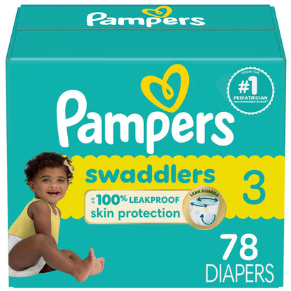 Pampers Baby Diapers - Swaddlers - Size 5, 132 Count, Ultra Absorbent Disposable Infant Diaper - 7DAY'S