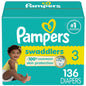 Pampers Baby Diapers - Swaddlers - Size 5, 132 Count, Ultra Absorbent Disposable Infant Diaper - 7DAY'S
