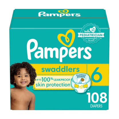 Pampers Baby Diapers - Swaddlers - Size 5, 132 Count, Ultra Absorbent Disposable Infant Diaper - 7DAY'S