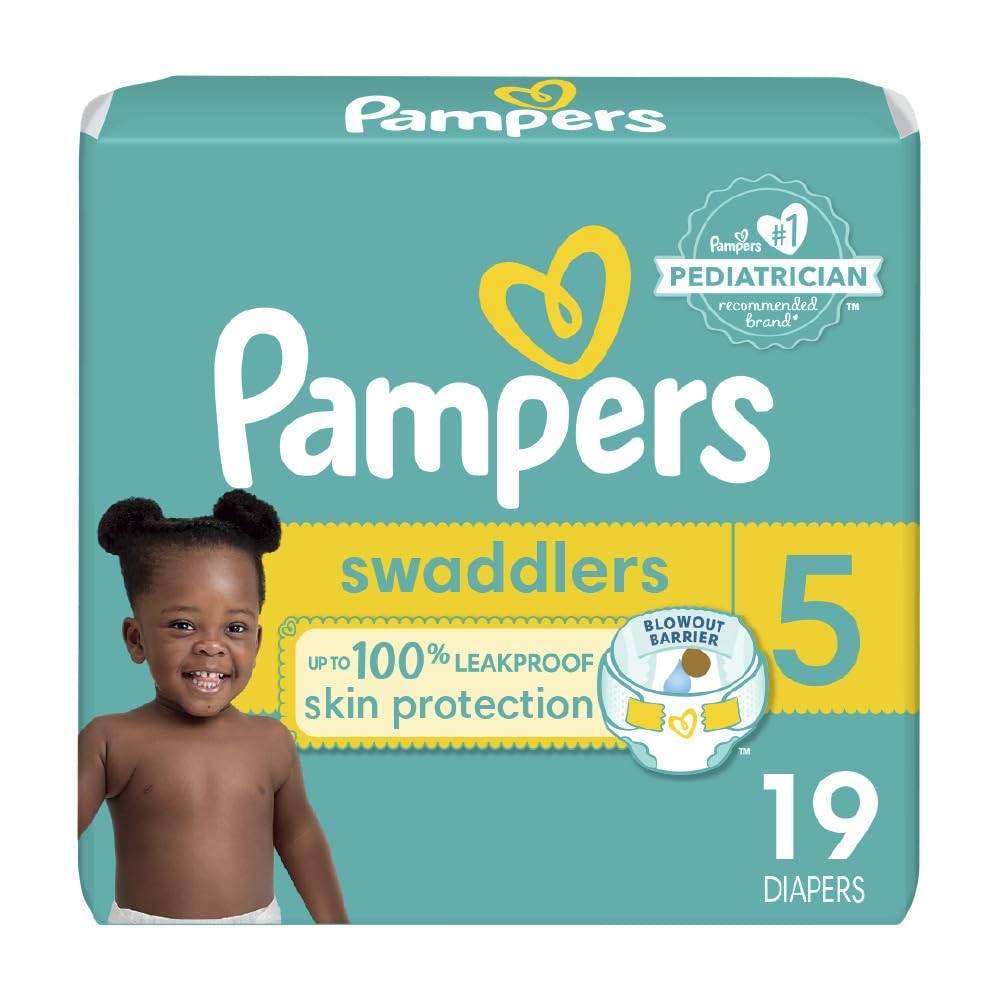 Pampers Baby Diapers - Swaddlers - Size 5, 132 Count, Ultra Absorbent Disposable Infant Diaper - 7DAY'S
