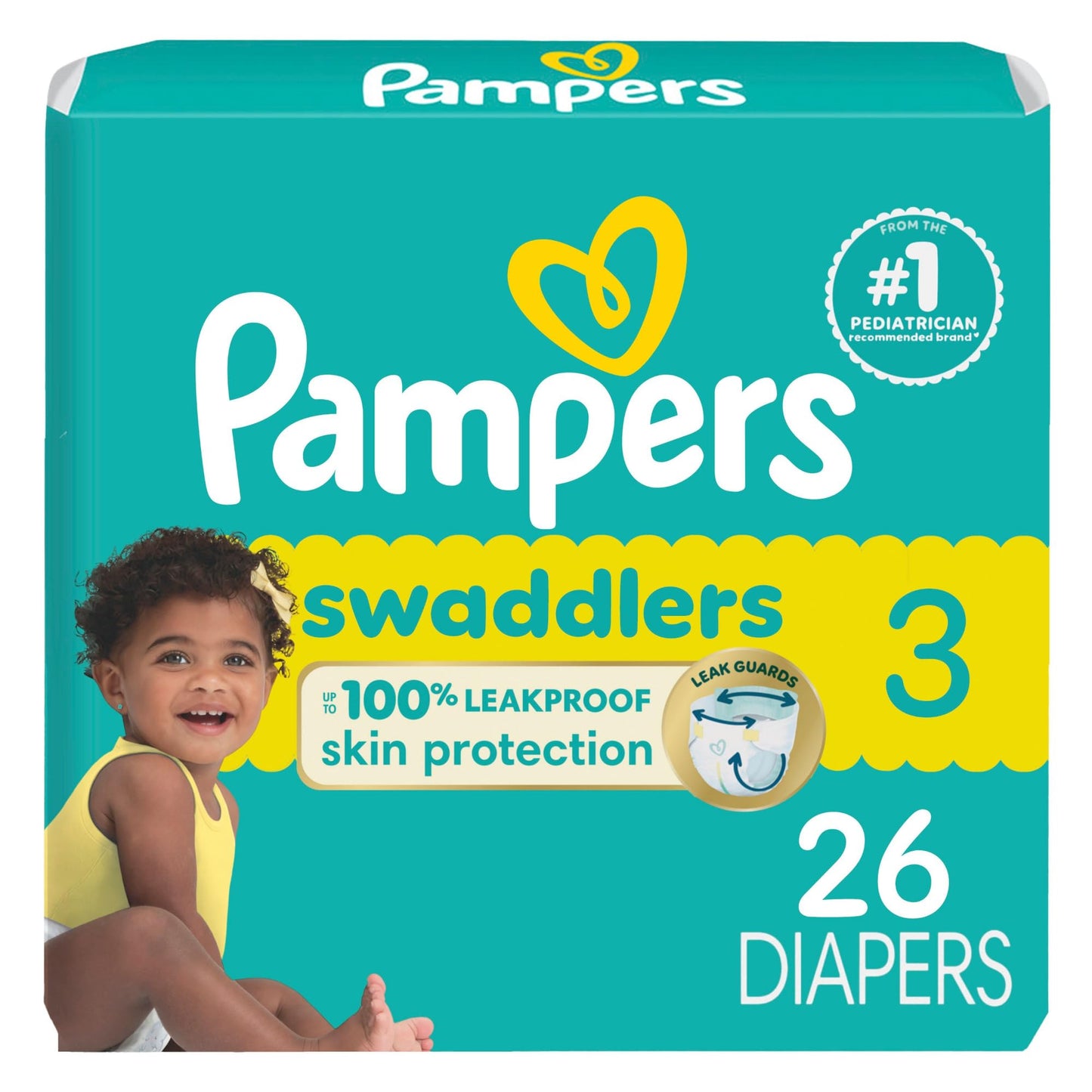 Pampers Baby Diapers - Swaddlers - Size 5, 132 Count, Ultra Absorbent Disposable Infant Diaper - 7DAY'S