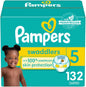 Pampers Baby Diapers - Swaddlers - Size 5, 132 Count, Ultra Absorbent Disposable Infant Diaper - 7DAY'S