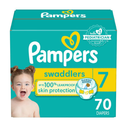 Pampers Baby Diapers - Swaddlers - Size 5, 132 Count, Ultra Absorbent Disposable Infant Diaper - 7DAY'S