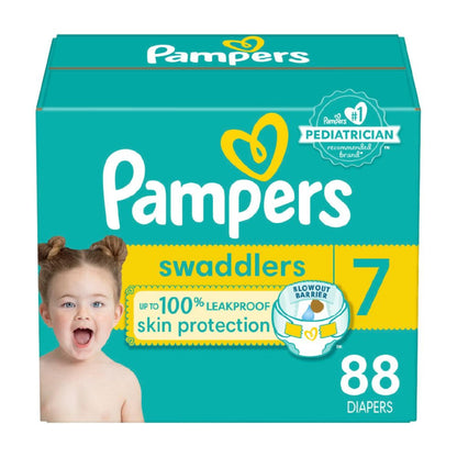 Pampers Baby Diapers - Swaddlers - Size 5, 132 Count, Ultra Absorbent Disposable Infant Diaper - 7DAY'S