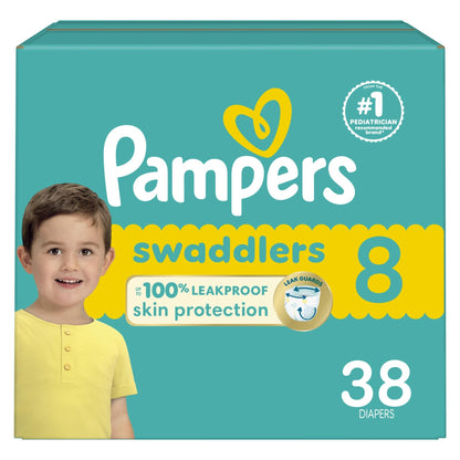 Pampers Baby Diapers - Swaddlers - Size 5, 132 Count, Ultra Absorbent Disposable Infant Diaper - 7DAY'S