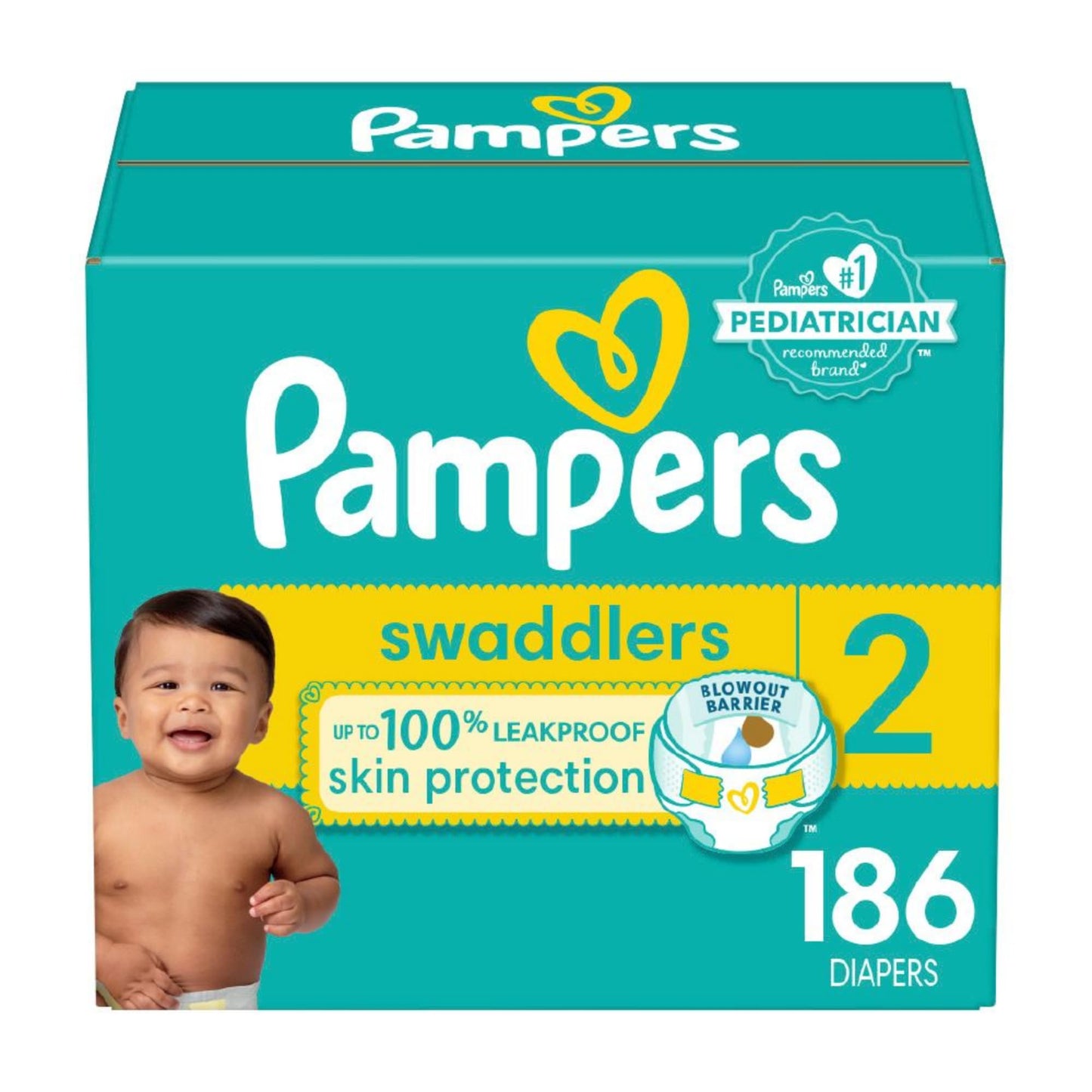 Pampers Baby Diapers - Swaddlers - Size 5, 132 Count, Ultra Absorbent Disposable Infant Diaper - 7DAY'S