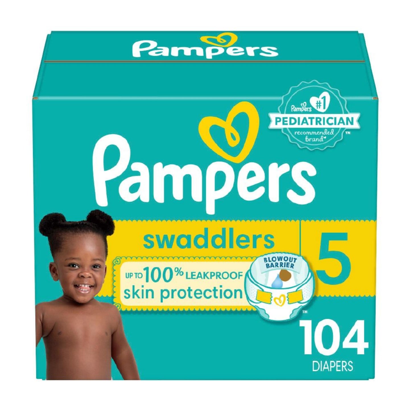 Pampers Baby Diapers - Swaddlers - Size 5, 132 Count, Ultra Absorbent Disposable Infant Diaper - 7DAY'S