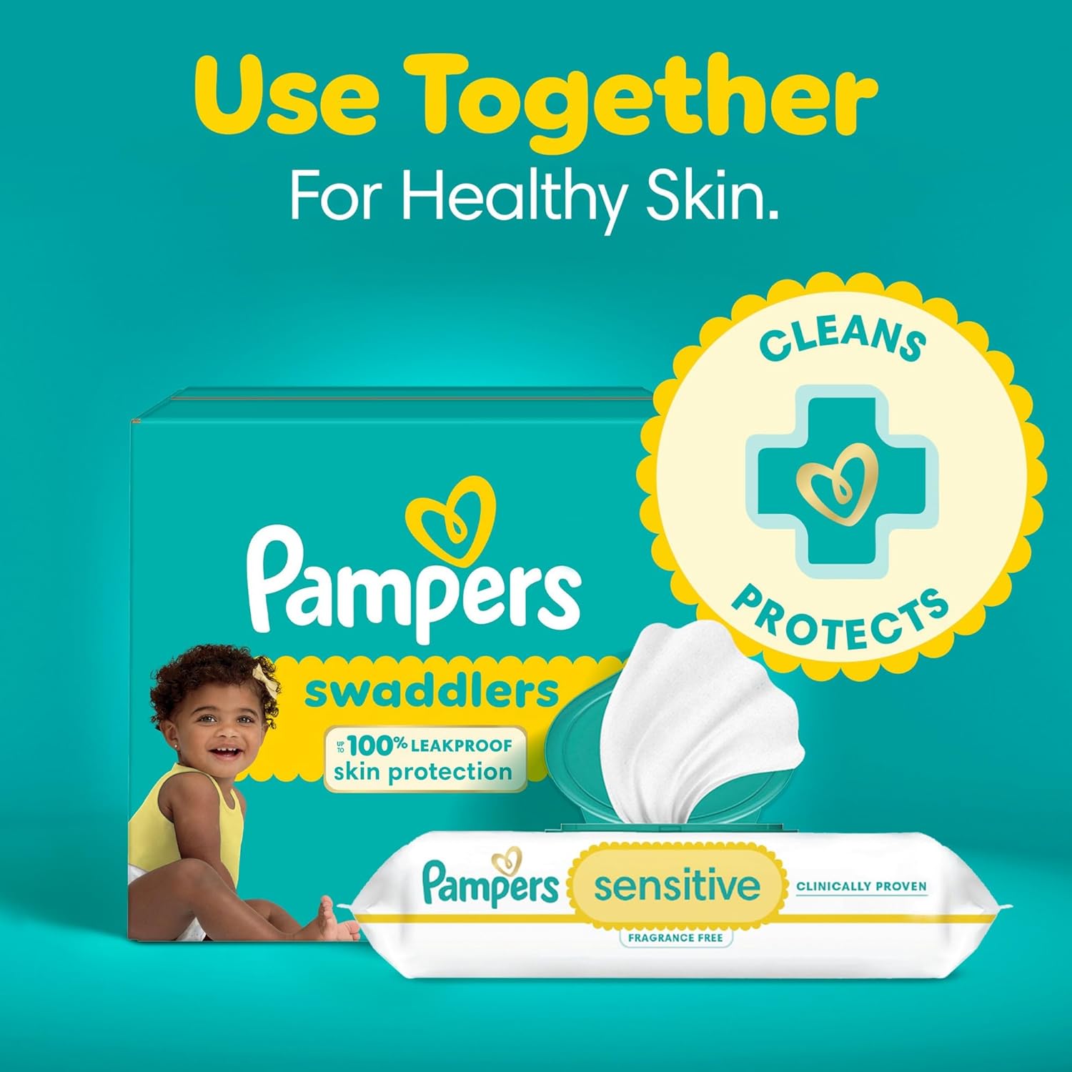 Pampers Baby Diapers - Swaddlers - Size 5, 132 Count, Ultra Absorbent Disposable Infant Diaper - 7DAY'S