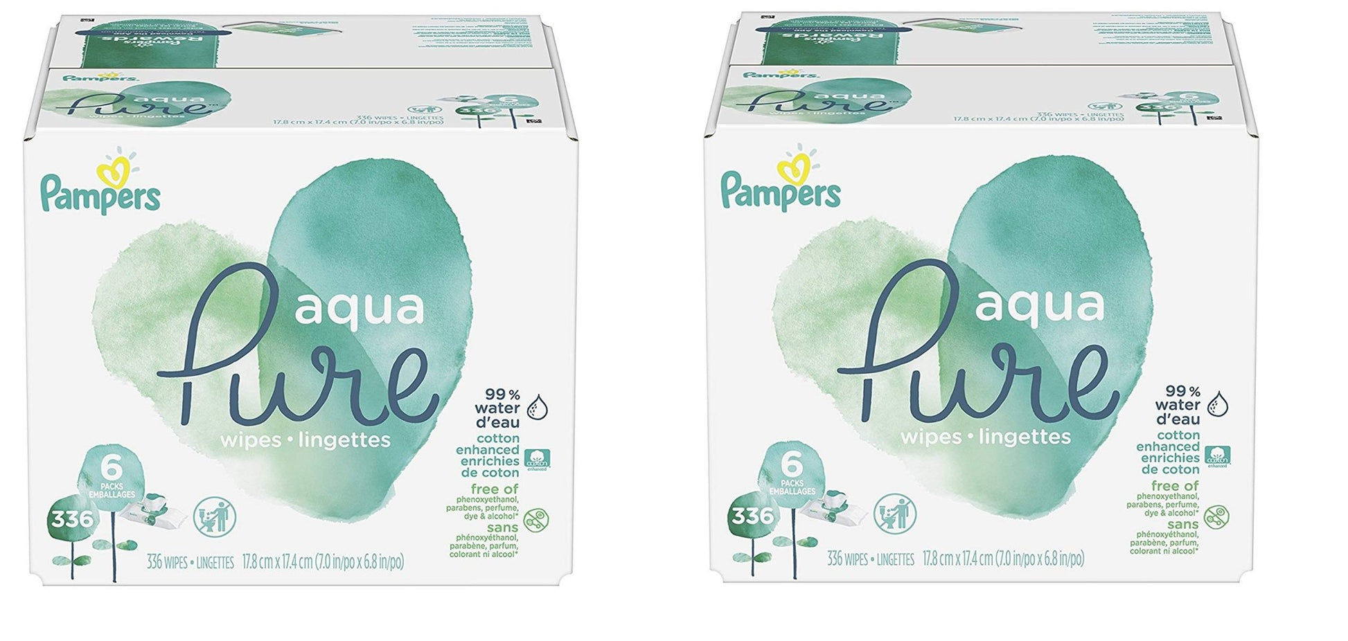 Pampers Baby Wipes Aqua Pure, 99% water - based wipes, Hypoallergenic and Unscented Baby Wipes, 672 Wipes Total (12 Flip - Top Packs) - 7DAY'S