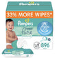 Pampers Baby Wipes Aqua Pure, 99% water - based wipes, Hypoallergenic and Unscented Baby Wipes, 672 Wipes Total (12 Flip - Top Packs) - 7DAY'S