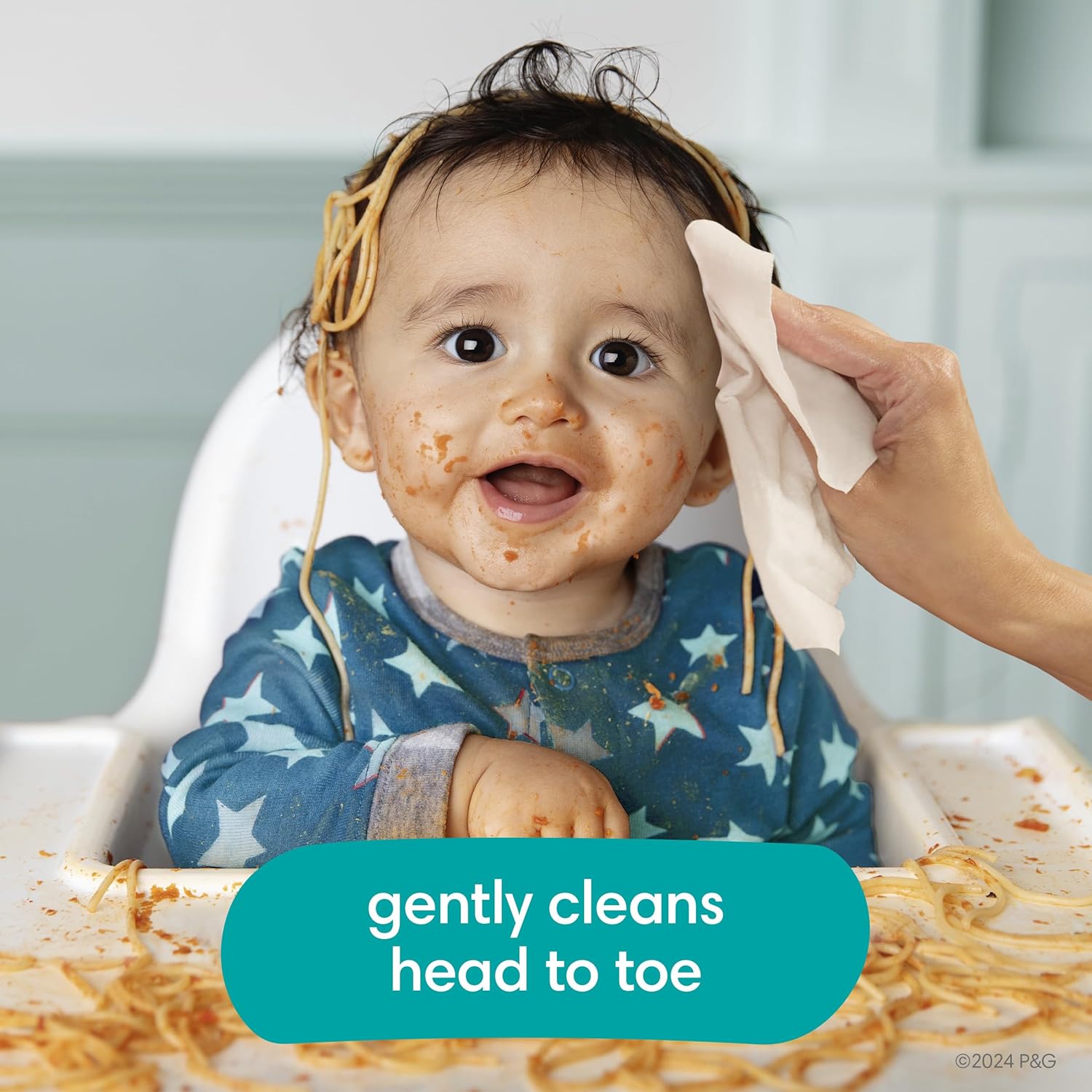 Pampers Baby Wipes, Complete Clean Baby Fresh Scented Wipe, Gently Cleans Head to Toe, 72 Total (1 Flip - Top Packs) - 7DAY'S