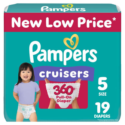 Pampers Diapers - Cruisers 360 - Size 5, 128 Count, Babyproof up to 100% Leakproof Pull - On Diaper - 7DAY'S