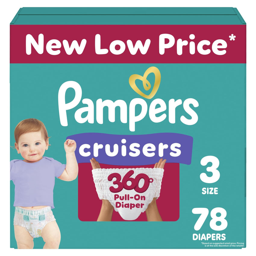 Pampers Diapers - Cruisers 360 - Size 5, 128 Count, Babyproof up to 100% Leakproof Pull - On Diaper - 7DAY'S