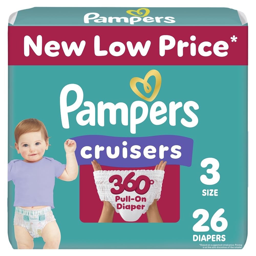 Pampers Diapers - Cruisers 360 - Size 5, 128 Count, Babyproof up to 100% Leakproof Pull - On Diaper - 7DAY'S