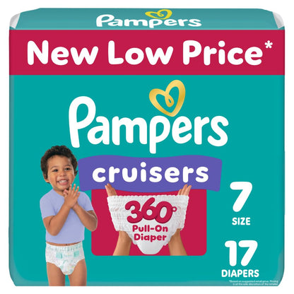 Pampers Diapers - Cruisers 360 - Size 5, 128 Count, Babyproof up to 100% Leakproof Pull - On Diaper - 7DAY'S