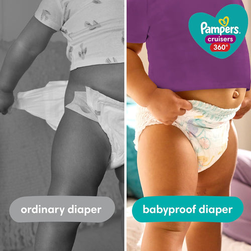Pampers Diapers - Cruisers 360 - Size 5, 128 Count, Babyproof up to 100% Leakproof Pull - On Diaper - 7DAY'S