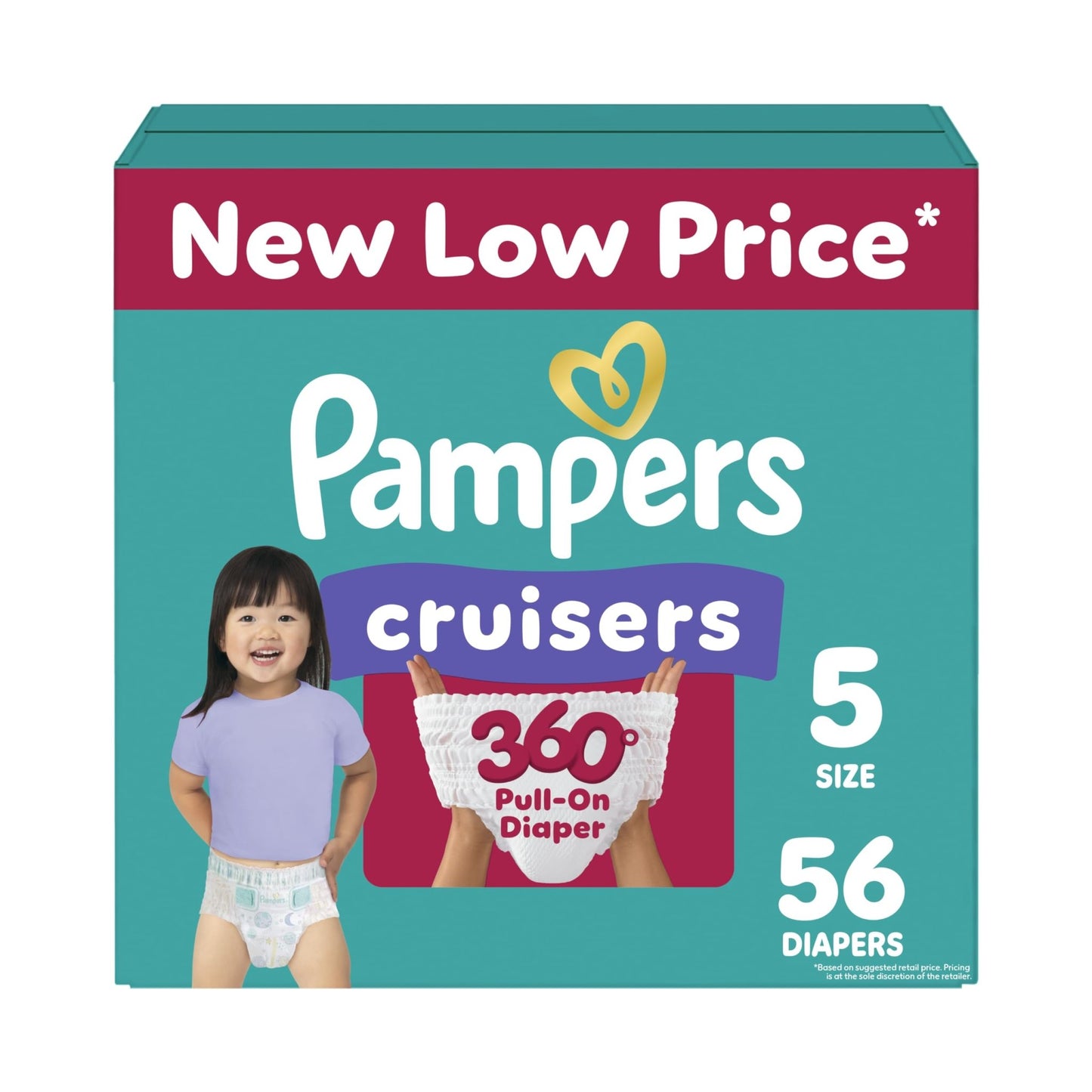 Pampers Diapers - Cruisers 360 - Size 5, 128 Count, Babyproof up to 100% Leakproof Pull - On Diaper - 7DAY'S