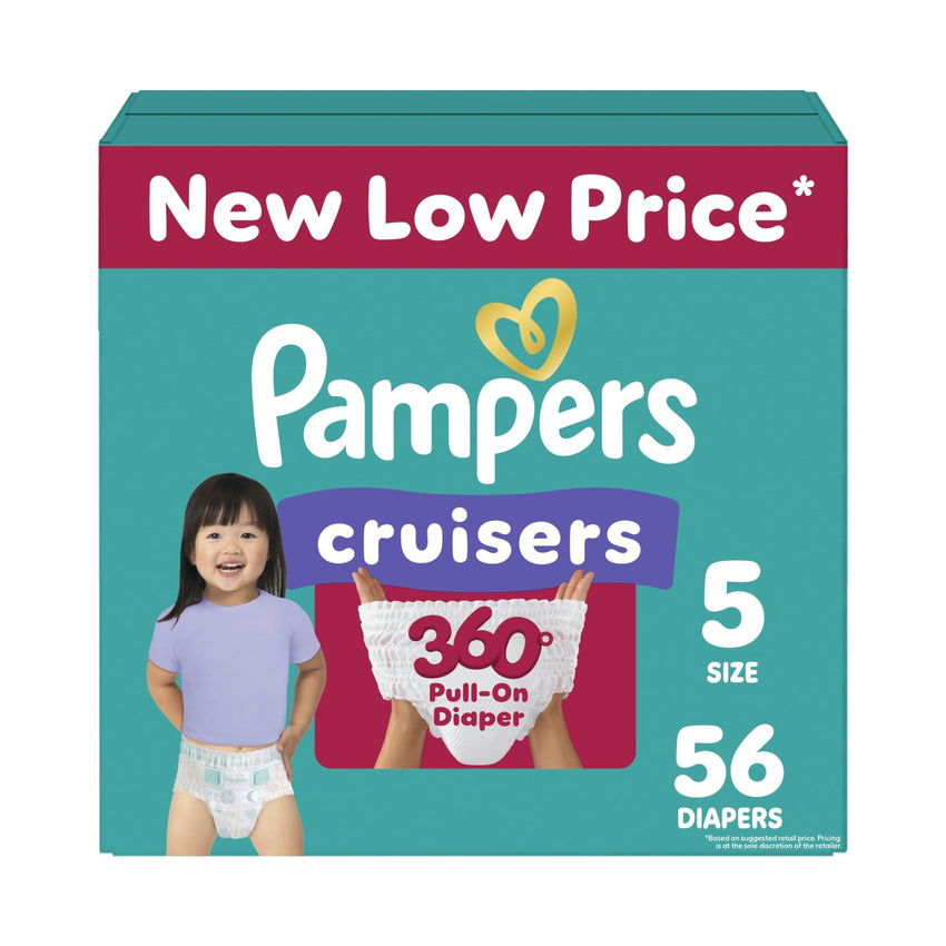 Pampers Diapers - Cruisers 360 - Size 5, 128 Count, Babyproof up to 100% Leakproof Pull - On Diaper - 7DAY'S