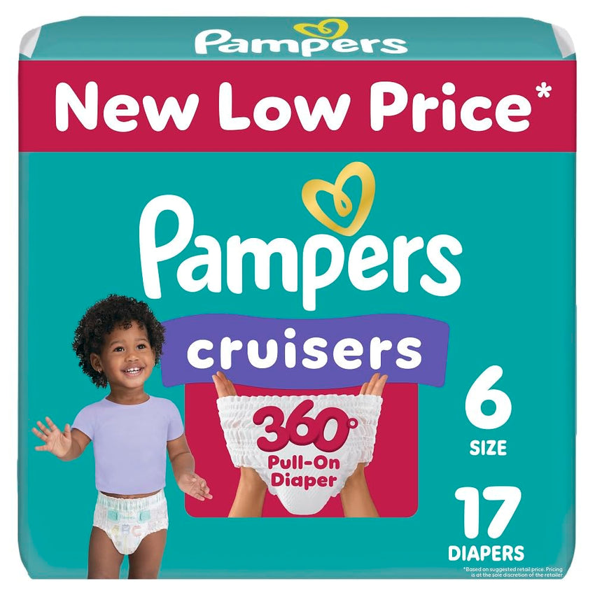 Pampers Diapers - Cruisers 360 - Size 5, 128 Count, Babyproof up to 100% Leakproof Pull - On Diaper - 7DAY'S