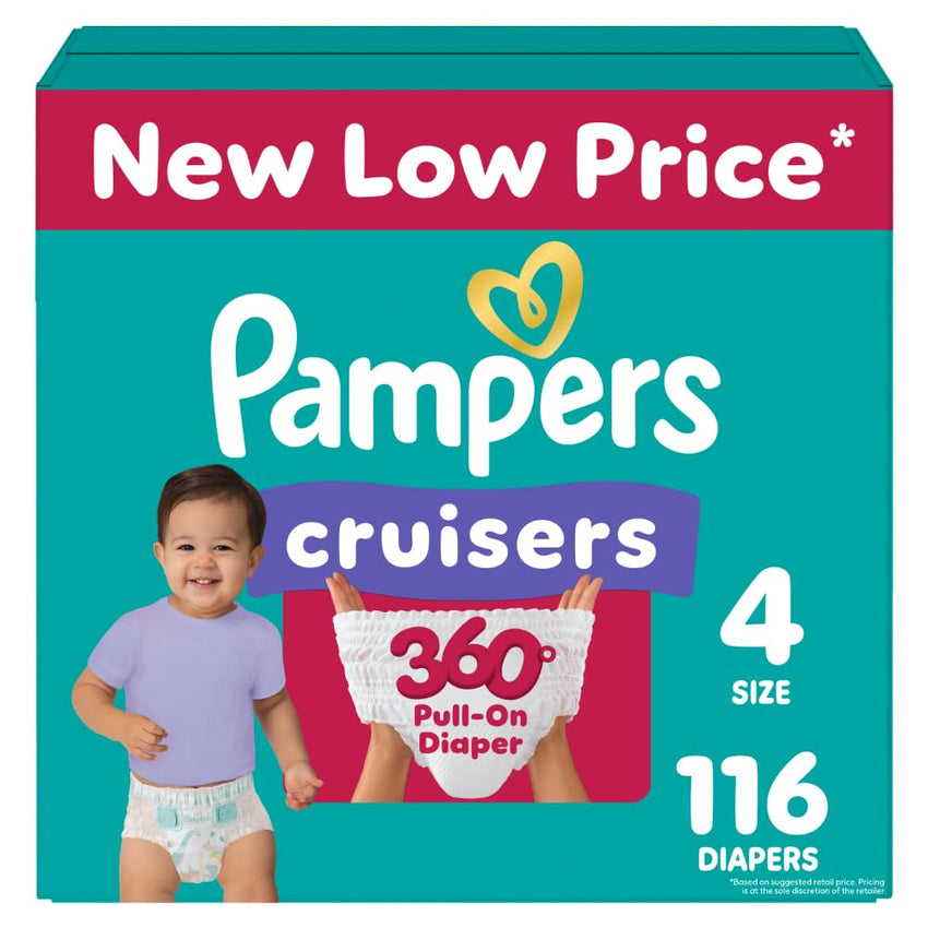 Pampers Diapers - Cruisers 360 - Size 5, 128 Count, Babyproof up to 100% Leakproof Pull - On Diaper - 7DAY'S