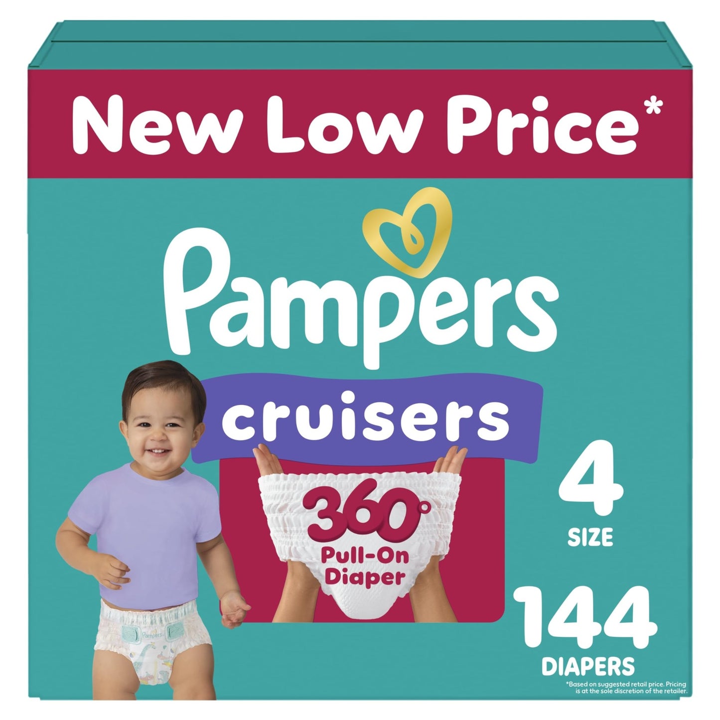 Pampers Diapers - Cruisers 360 - Size 5, 128 Count, Babyproof up to 100% Leakproof Pull - On Diaper - 7DAY'S