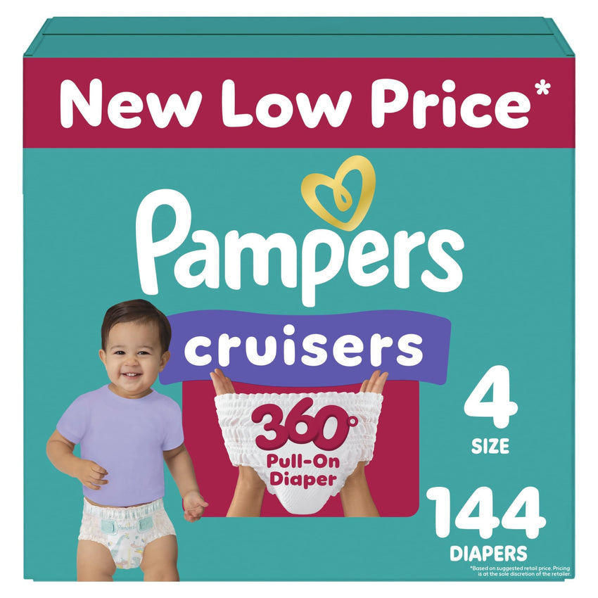 Pampers Diapers - Cruisers 360 - Size 5, 128 Count, Babyproof up to 100% Leakproof Pull - On Diaper - 7DAY'S