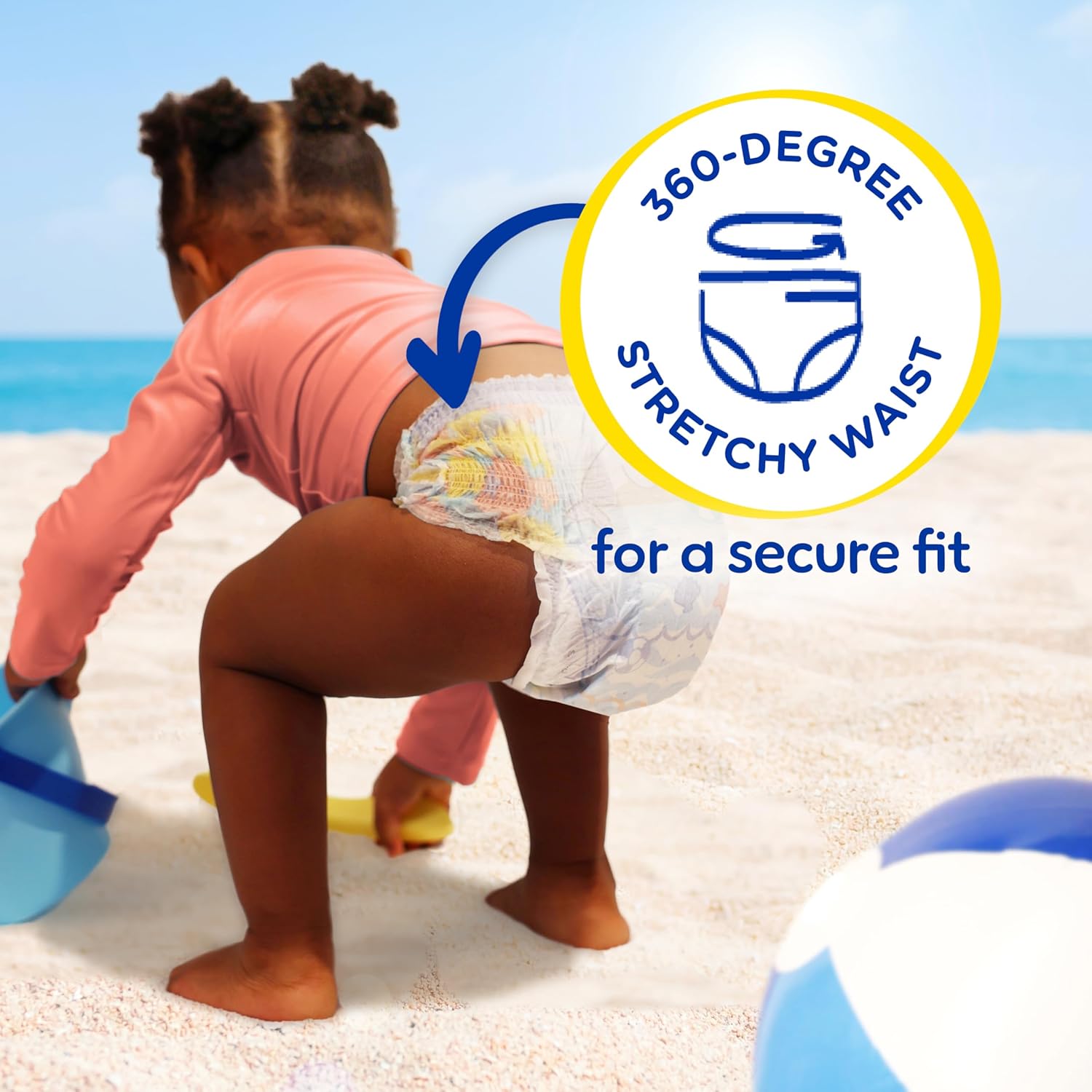 Pampers Swim Diapers - Splashers - Size 4, 18 Count, Gap - Free Disposable Baby Swimming Pants - 7DAY'S