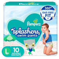 Pampers Swim Diapers - Splashers - Size 4, 18 Count, Gap - Free Disposable Baby Swimming Pants - 7DAY'S