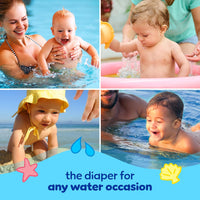 Pampers Swim Diapers - Splashers - Size 4, 18 Count, Gap - Free Disposable Baby Swimming Pants - 7DAY'S