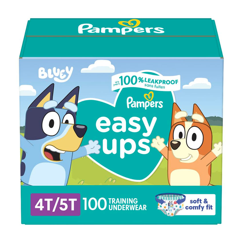 Pampers Training Pants - Easy Ups Boys & Girls Bluey - Size 3T - 4T, 124 Count, Children's Potty Underwear (Packaging May Vary) - 7DAY'S