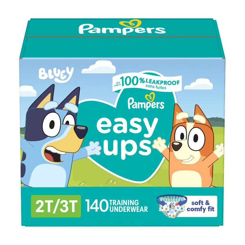 Pampers Training Pants - Easy Ups Boys & Girls Bluey - Size 3T - 4T, 124 Count, Children's Potty Underwear (Packaging May Vary) - 7DAY'S