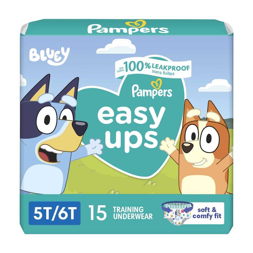 Pampers Training Pants - Easy Ups Boys & Girls Bluey - Size 3T - 4T, 124 Count, Children's Potty Underwear (Packaging May Vary) - 7DAY'S