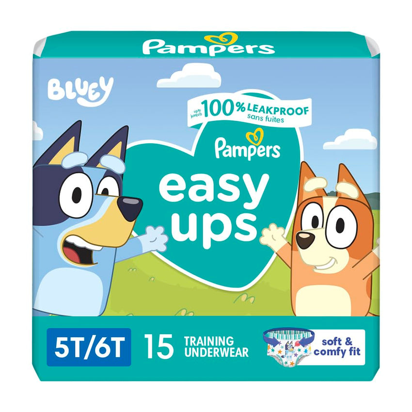 Pampers Training Pants - Easy Ups Boys & Girls Bluey - Size 3T - 4T, 124 Count, Children's Potty Underwear (Packaging May Vary) - 7DAY'S