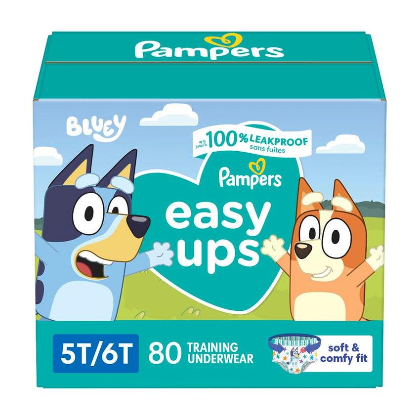 Pampers Training Pants - Easy Ups Boys & Girls Bluey - Size 3T - 4T, 124 Count, Children's Potty Underwear (Packaging May Vary) - 7DAY'S