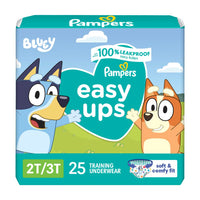 Pampers Training Pants - Easy Ups Boys & Girls Bluey - Size 3T - 4T, 124 Count, Children's Potty Underwear (Packaging May Vary) - 7DAY'S