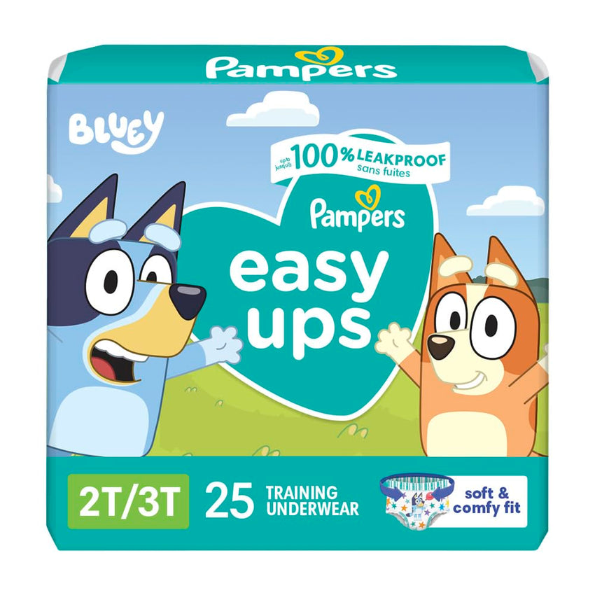 Pampers Training Pants - Easy Ups Boys & Girls Bluey - Size 3T - 4T, 124 Count, Children's Potty Underwear (Packaging May Vary) - 7DAY'S