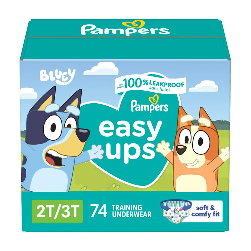 Pampers Training Pants - Easy Ups Boys & Girls Bluey - Size 3T - 4T, 124 Count, Children's Potty Underwear (Packaging May Vary) - 7DAY'S