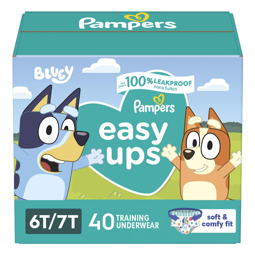 Pampers Training Pants - Easy Ups Boys & Girls Bluey - Size 3T - 4T, 124 Count, Children's Potty Underwear (Packaging May Vary) - 7DAY'S