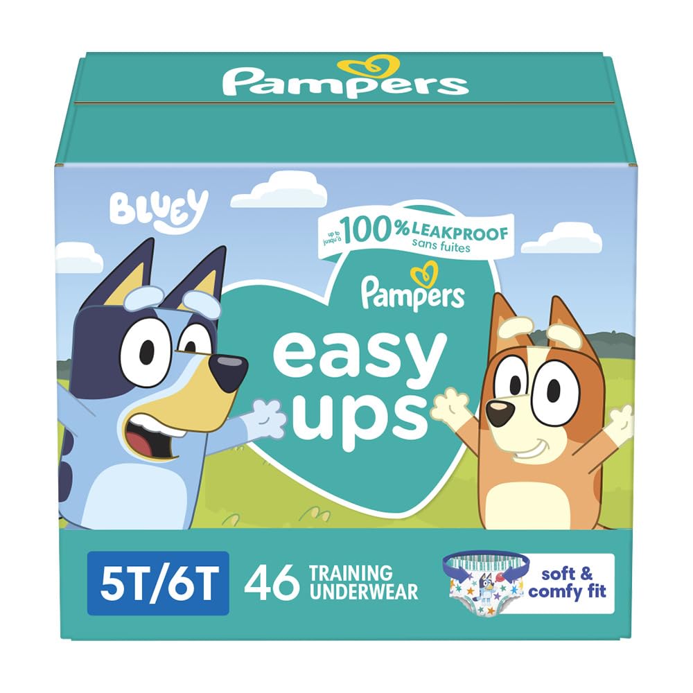 Pampers Training Pants - Easy Ups Boys & Girls Bluey - Size 3T - 4T, 124 Count, Children's Potty Underwear (Packaging May Vary) - 7DAY'S