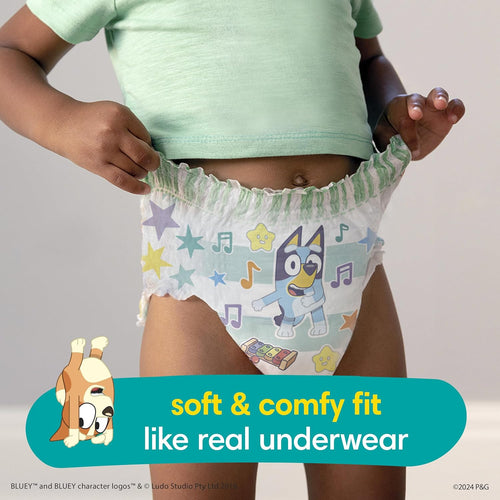 Pampers Training Pants - Easy Ups Boys & Girls Bluey - Size 3T - 4T, 124 Count, Children's Potty Underwear (Packaging May Vary) - 7DAY'S