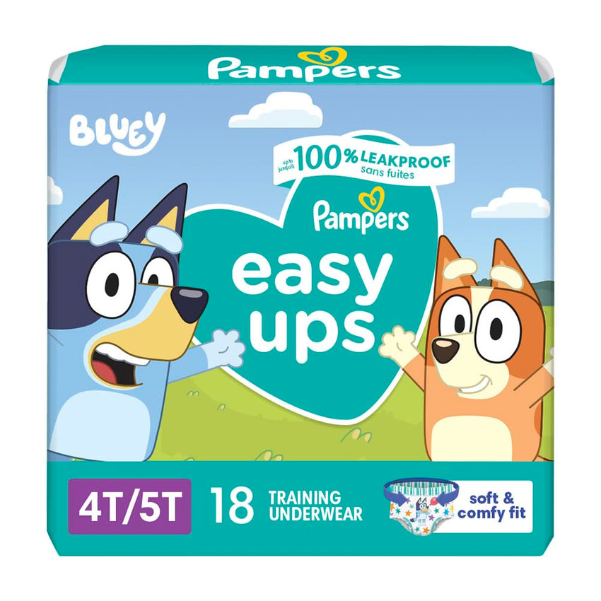 Pampers Training Pants - Easy Ups Boys & Girls Bluey - Size 3T - 4T, 124 Count, Children's Potty Underwear (Packaging May Vary) - 7DAY'S