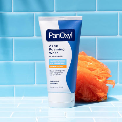 PanOxyl Acne Foaming Wash Benzoyl Peroxide 10% Maximum Strength Antimicrobial, 5.5 Oz - 7DAY'S