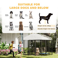 PawHut 5.9' x 5.9' x 6' Outdoor Dog Kennel with Roof, Rotating & 4 - Level Adjustable Bowls - 7DAY'S