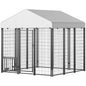 PawHut 5.9' x 5.9' x 6' Outdoor Dog Kennel with Roof, Rotating & 4 - Level Adjustable Bowls - 7DAY'S