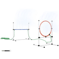 PawHut 5pc Dog Agility Training Equipment Set with Spray Water Tube, White - 7DAY'S