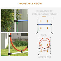 PawHut 5pc Dog Agility Training Equipment Set with Spray Water Tube, White - 7DAY'S